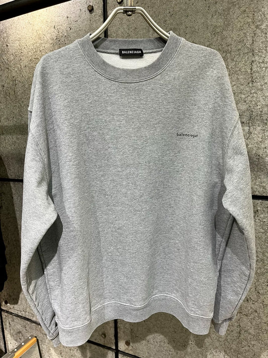 Balenciaga Gray Crewneck Logo Sweatshirt M