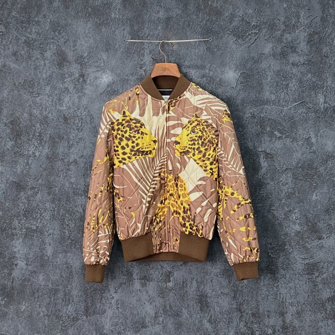 Saint Laurent Animal Print Quilted Jacket
