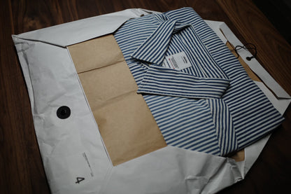 VISVIM Hickory DMGD Striped Denim Shirt
