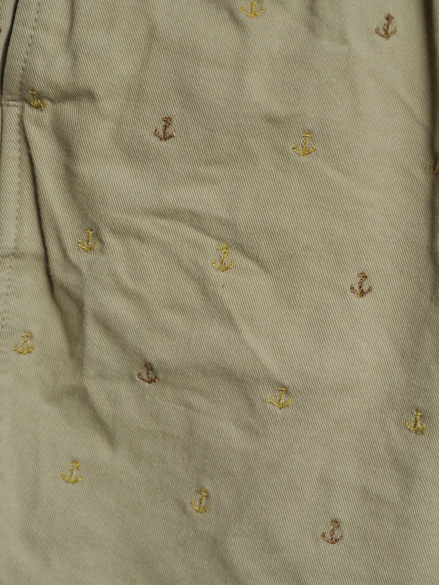 Kapital Khaki Anchor Embroidered Shorts