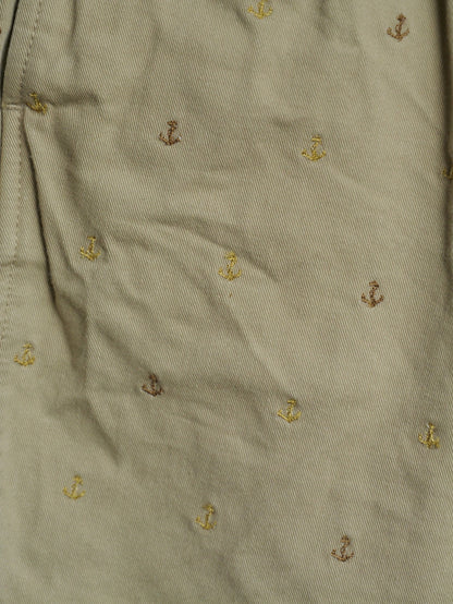 Kapital Khaki Anchor Embroidered Shorts