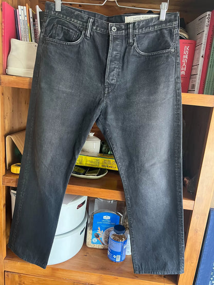 kapital black denim straight cut pants