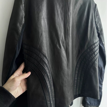 dirk bikkembergs leather jacket with unique design