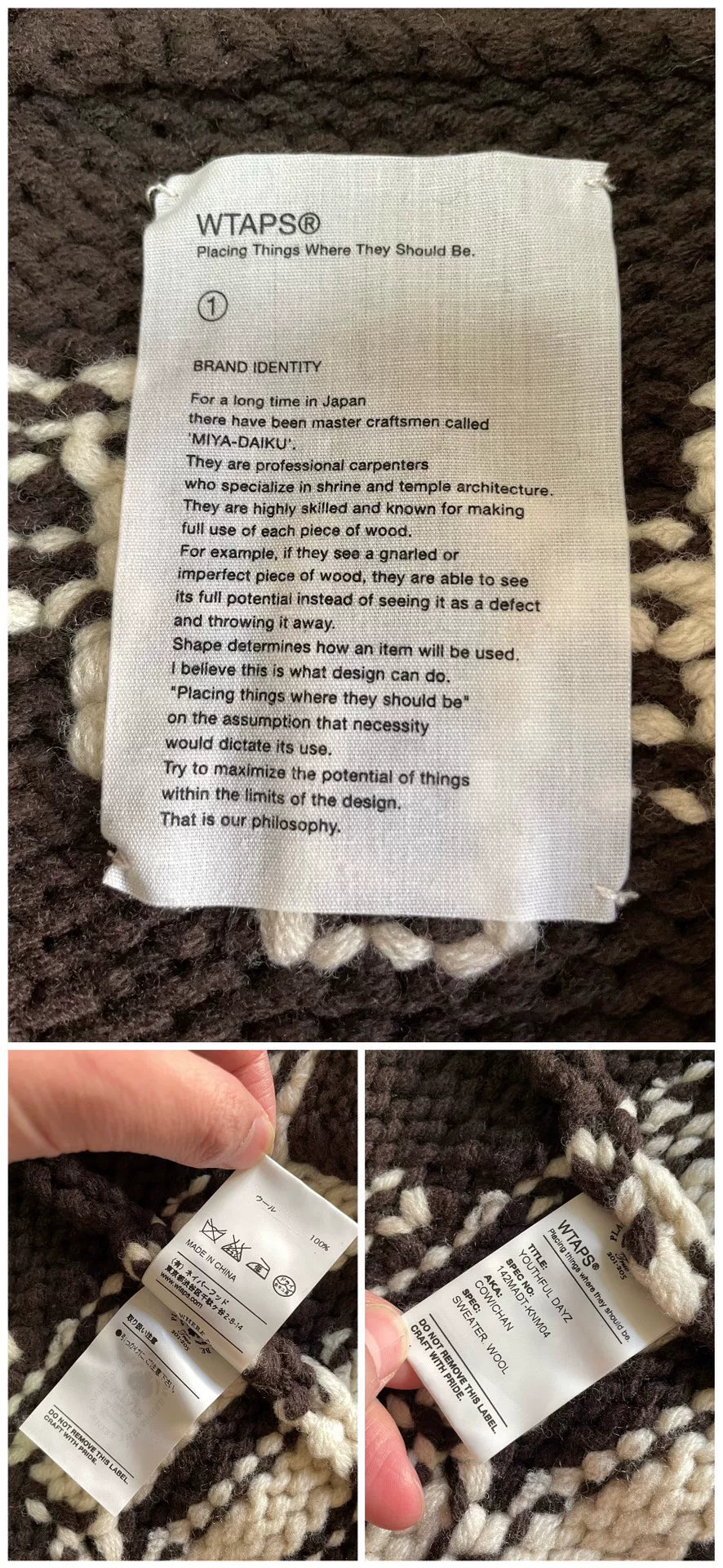 WTAPS Cowichan Wool Sweater 14AW