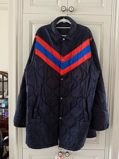gucci quilted jacket with red and blue stripes