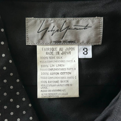 yohji yamamoto silk shirt with suspenders