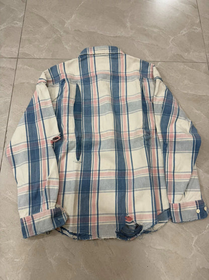 VISVIM 22SS PIONEER CHECK L/S Distressed Shirt