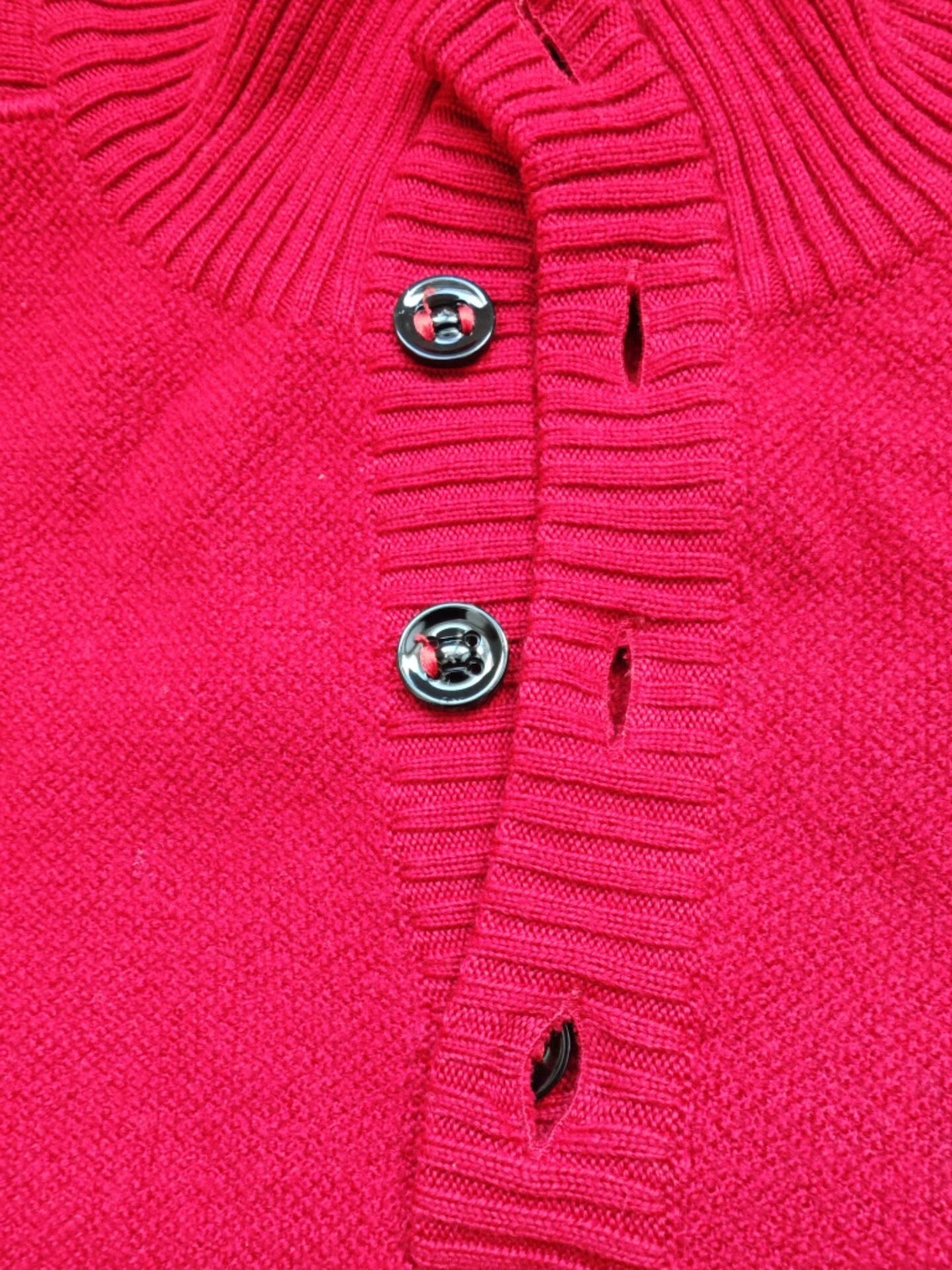 Burberry Red Military Style Wool Sweater