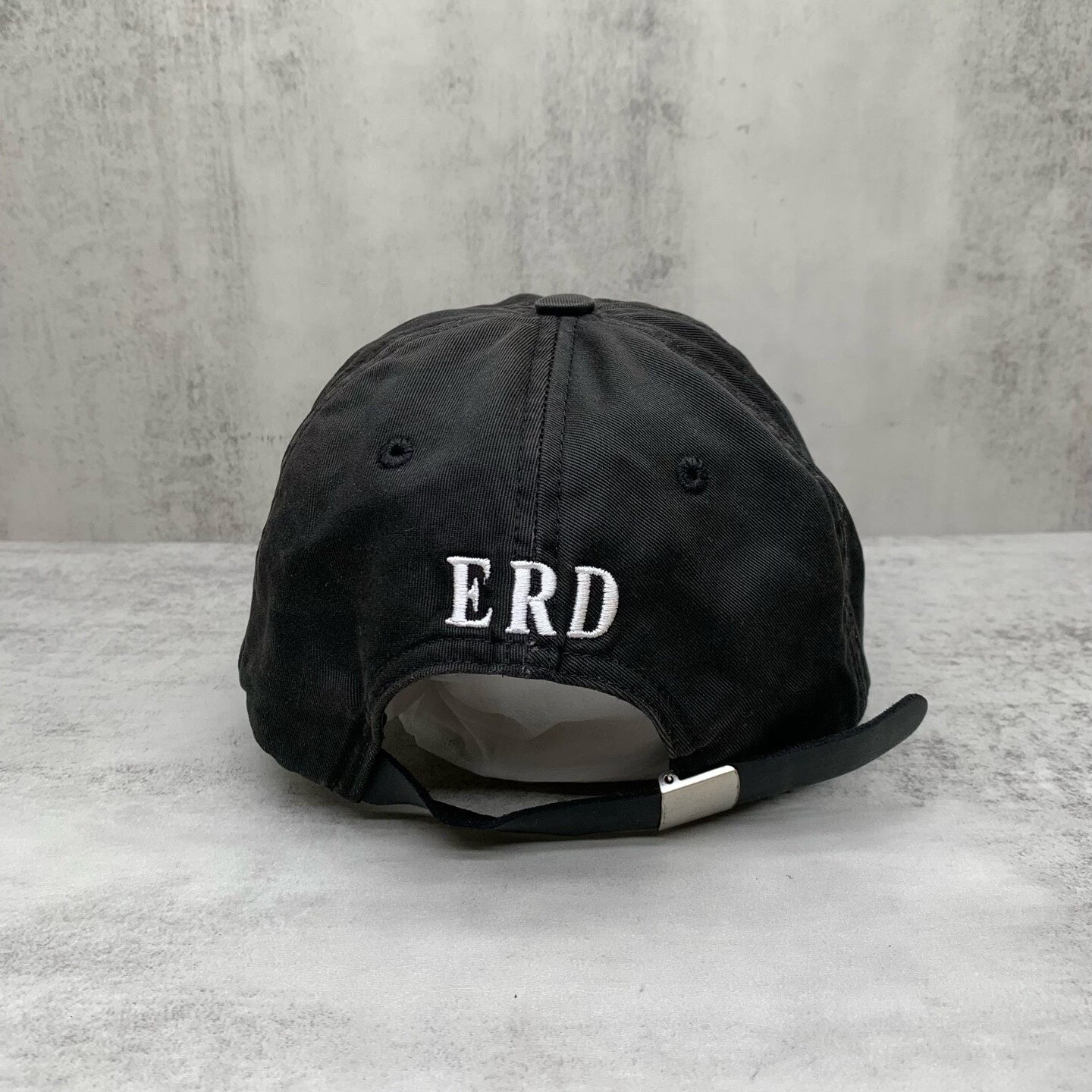 black embroidered duckbill cap by erd