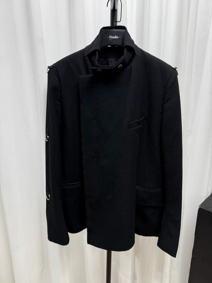 soloist skull ring zip jacket black