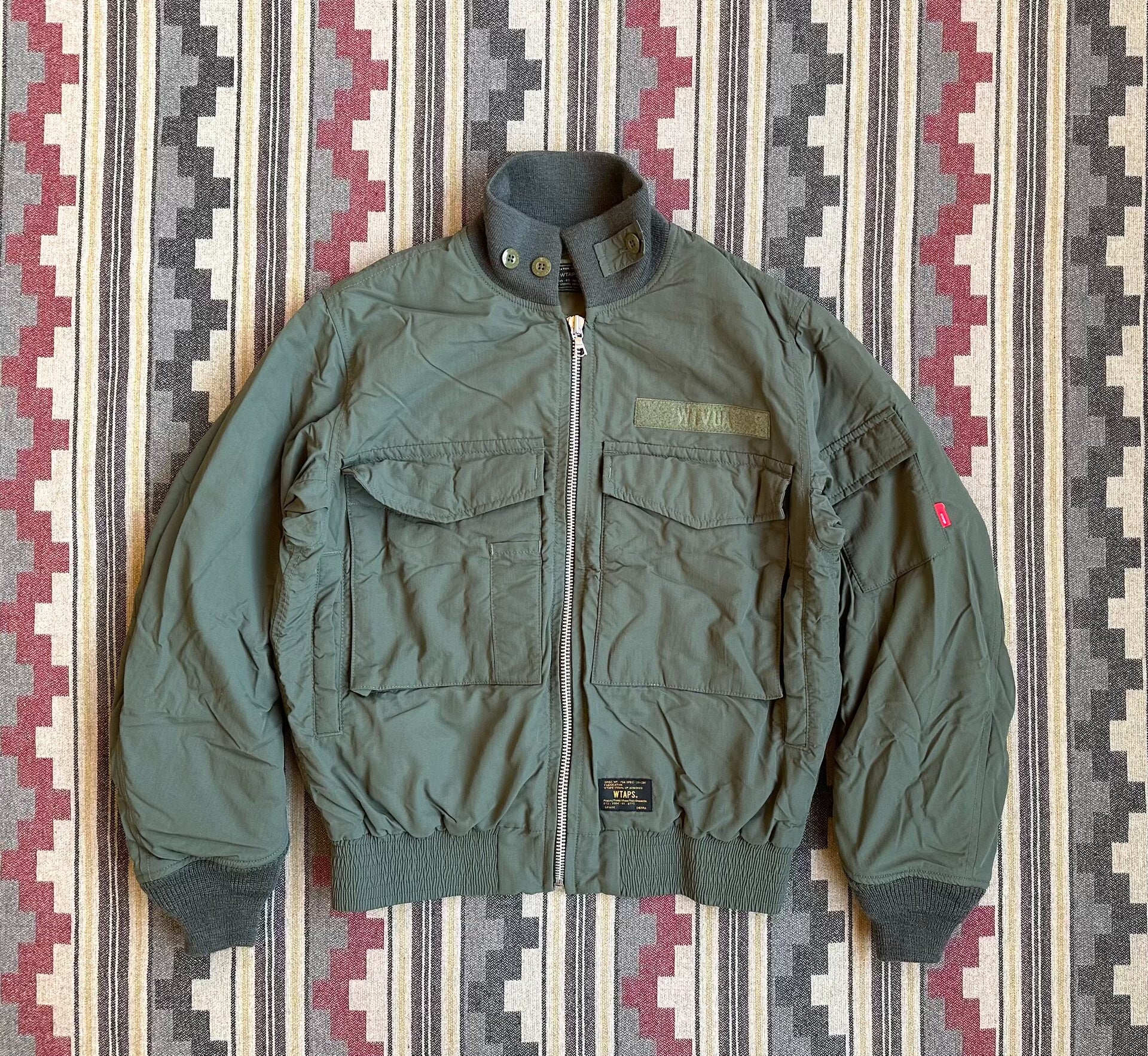 wtaps flight jacket military style black gold label