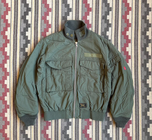wtaps flight jacket military style black gold label