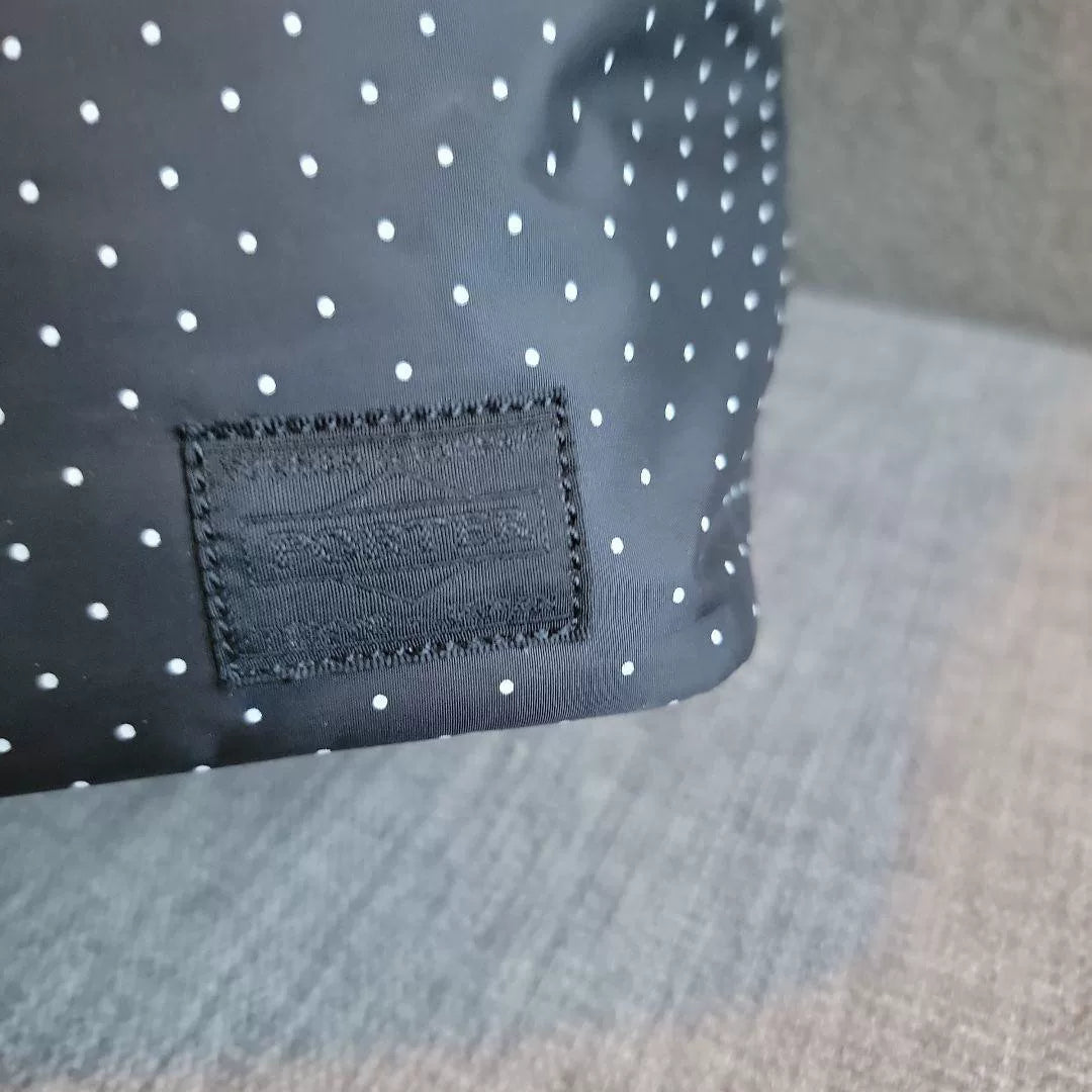 HEAD PORTER Black Polka Dot Tote Bag