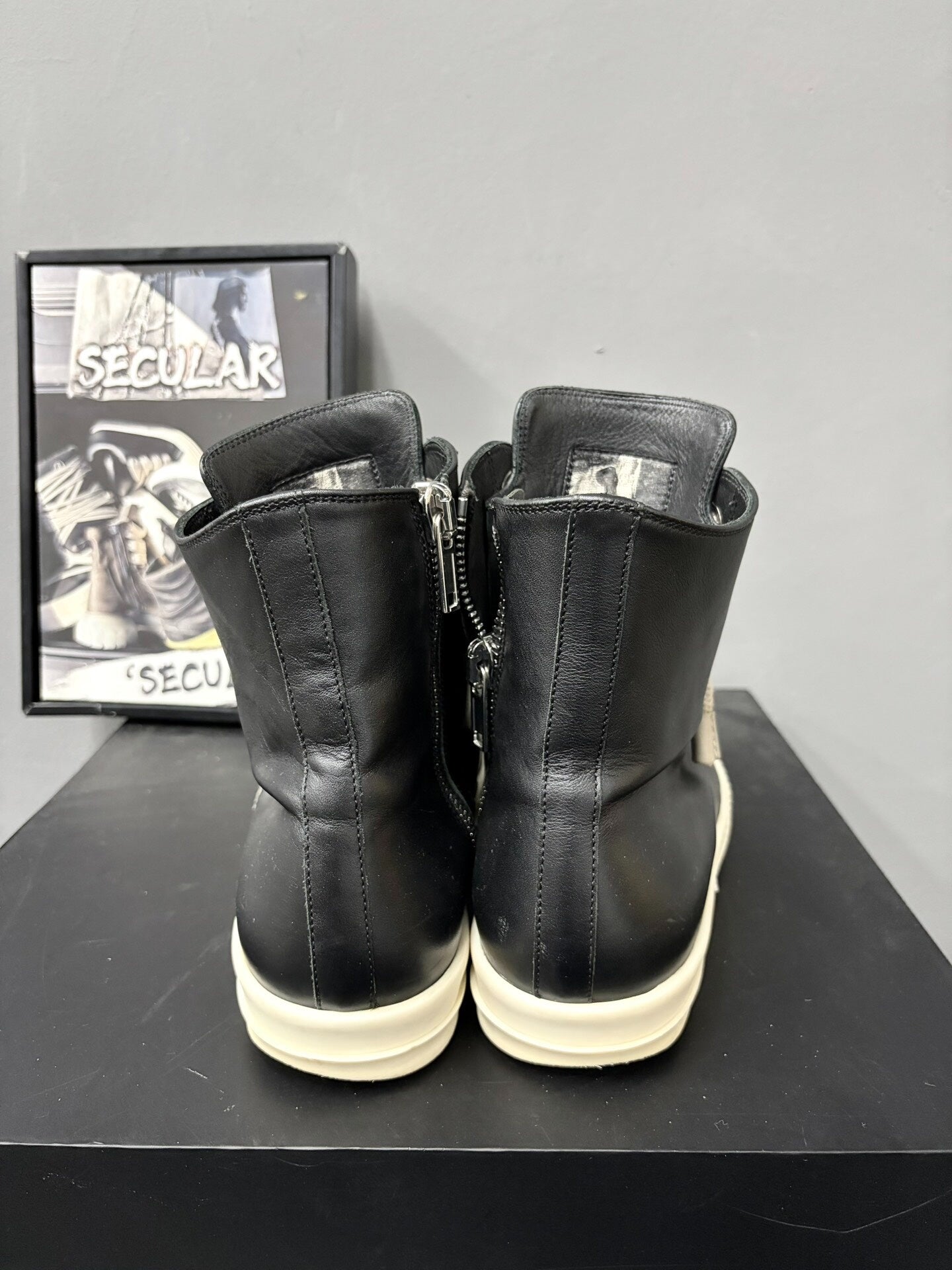 Rick Owens RO High-Top Leather Sneakers
