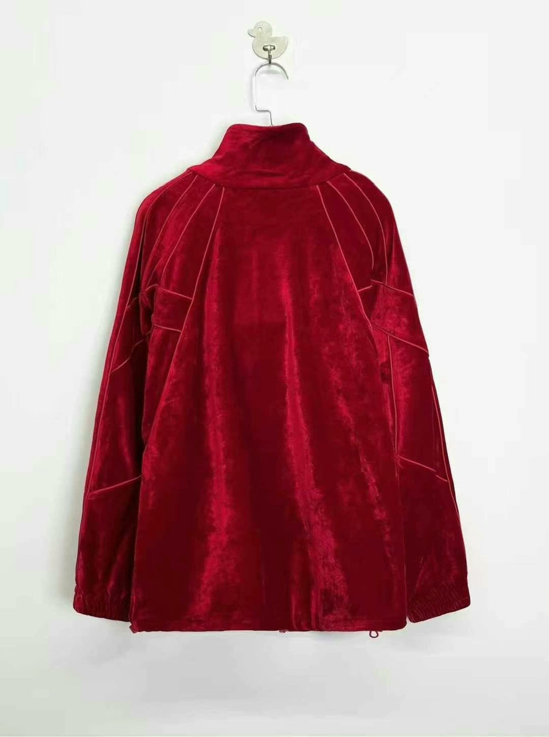 alexander wang red velvet logo zip jacket