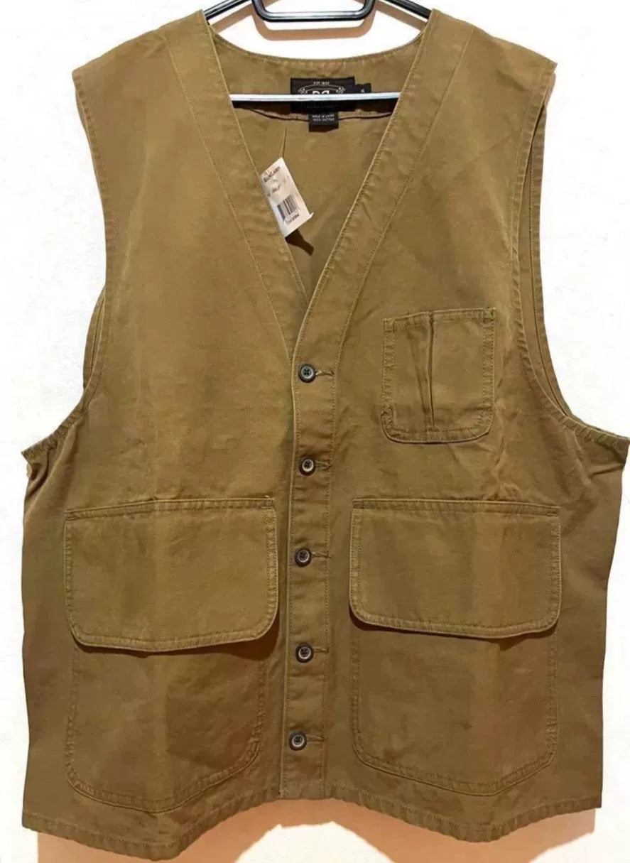 vintage double rl khaki canvas hunting vest