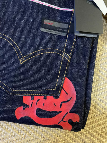 fenom x affa red embroidered denim pants