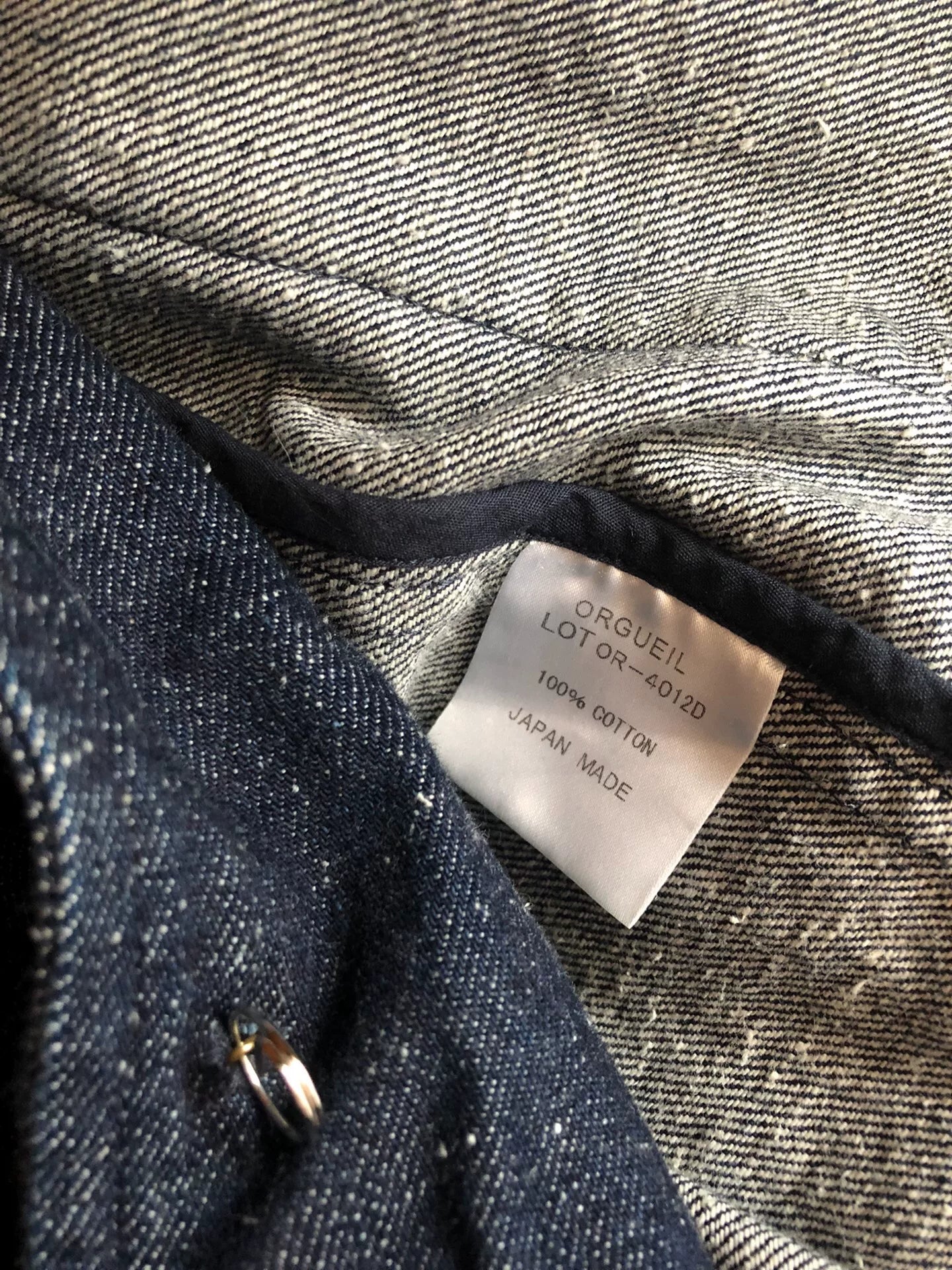 vintage denim blazer with gold buttons