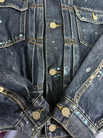 VISVIM Blue Denim Paint Splatter Jacket