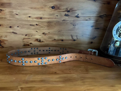 sugar cane genuine leather studded belt