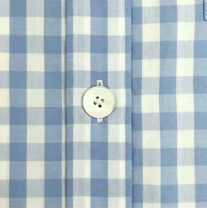 burberry blue and white check short sleeve shirt
