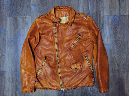Giorgio Brato Washed Distressed Leather Jacket