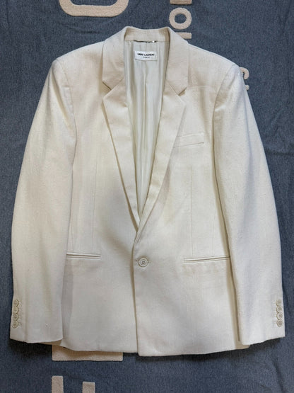 Saint Laurent Cream Wool Blazer