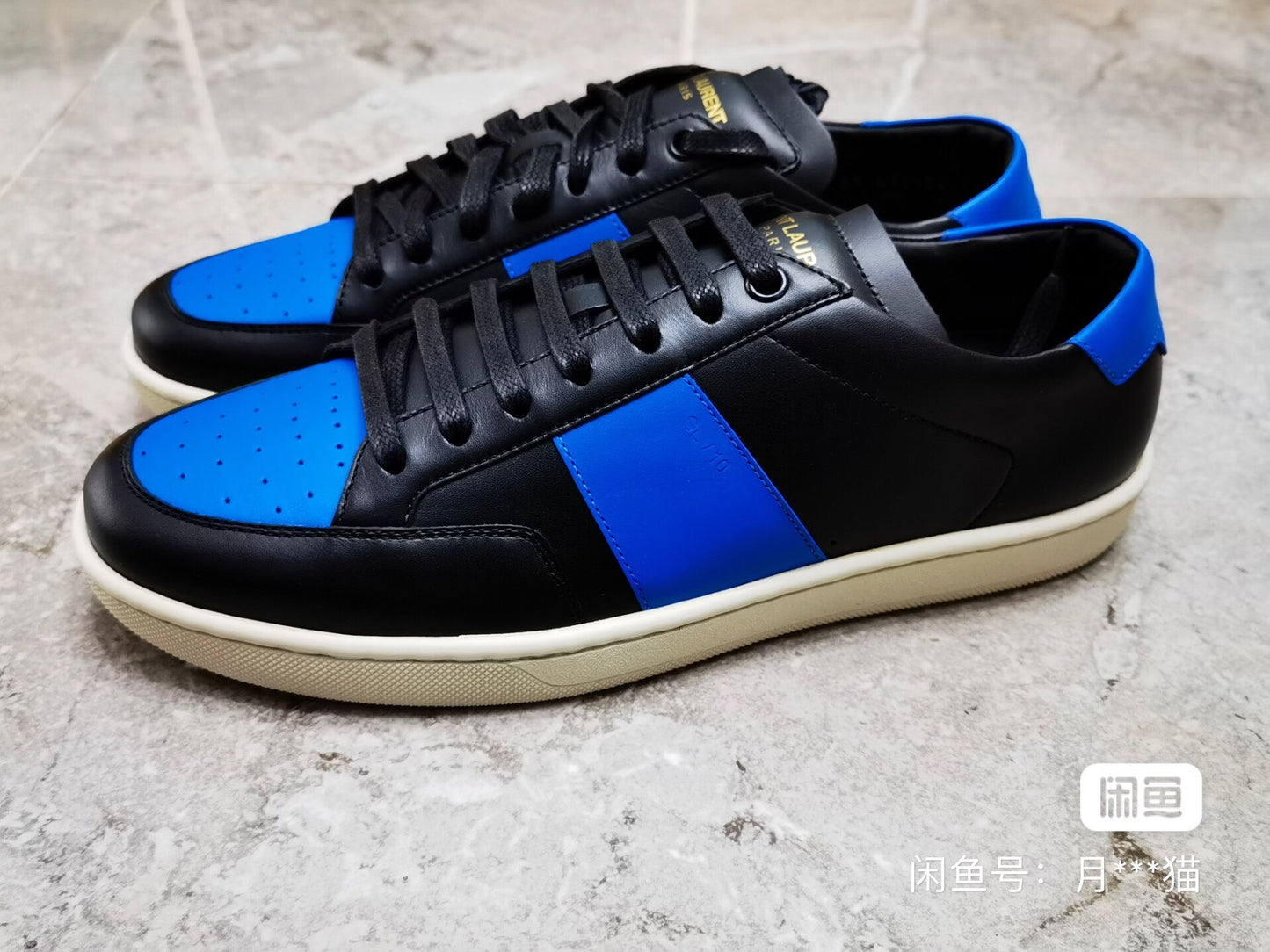 SAINT LAURENT SLP Men's Black Blue Sneakers