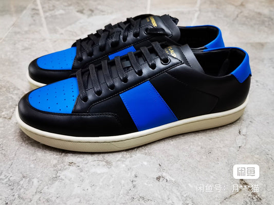 SAINT LAURENT SLP Men's Black Blue Sneakers