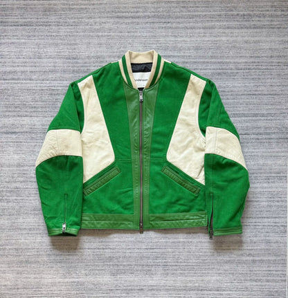 andersson bell green and white varsity jacket