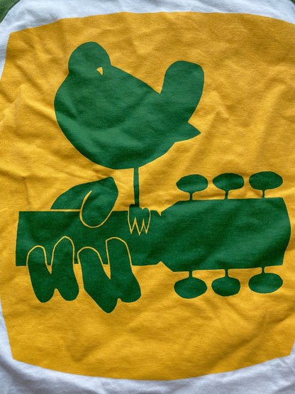 vintage green and white peace tee