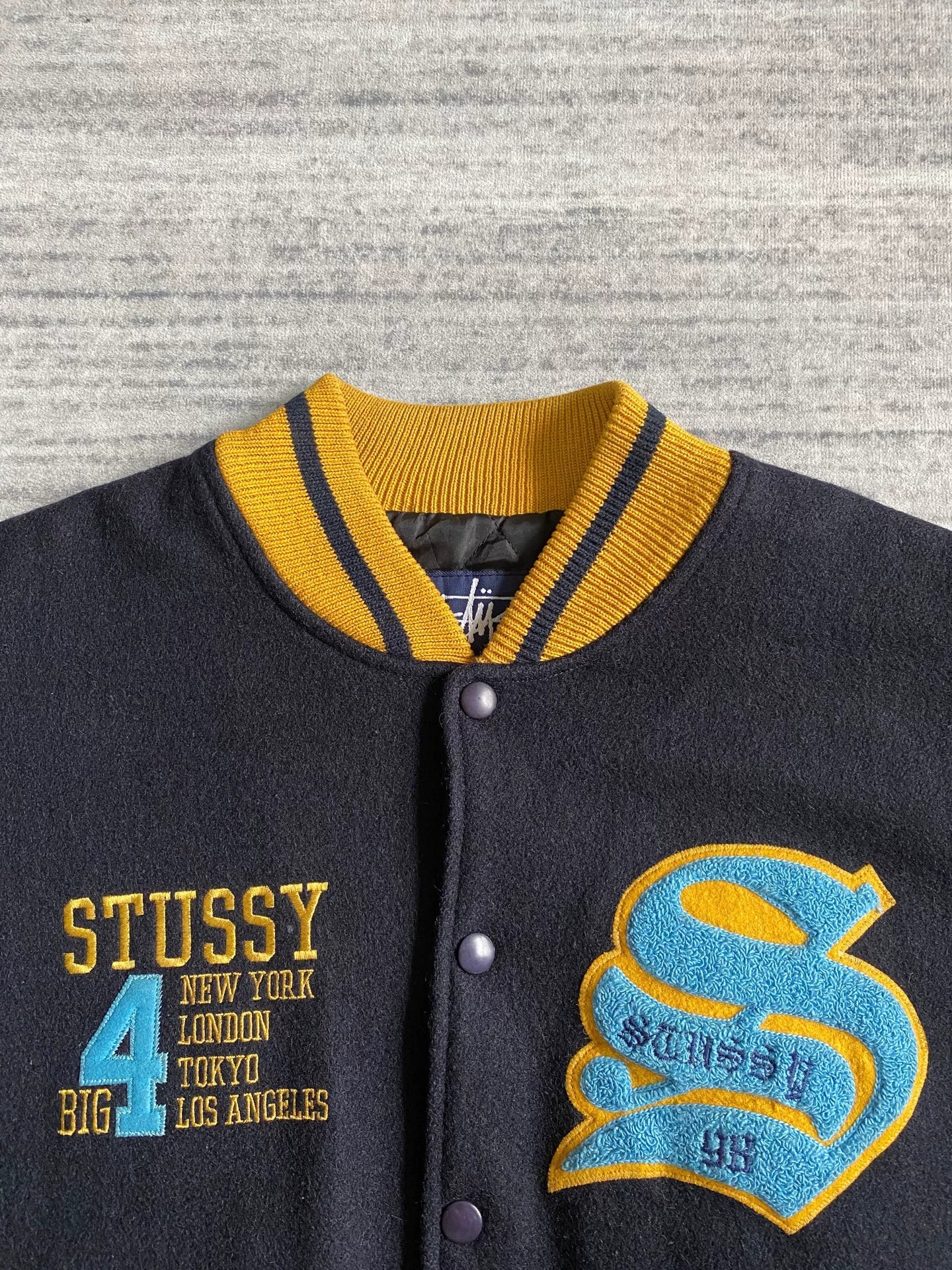 stussy big 4 vintage baseball jacket