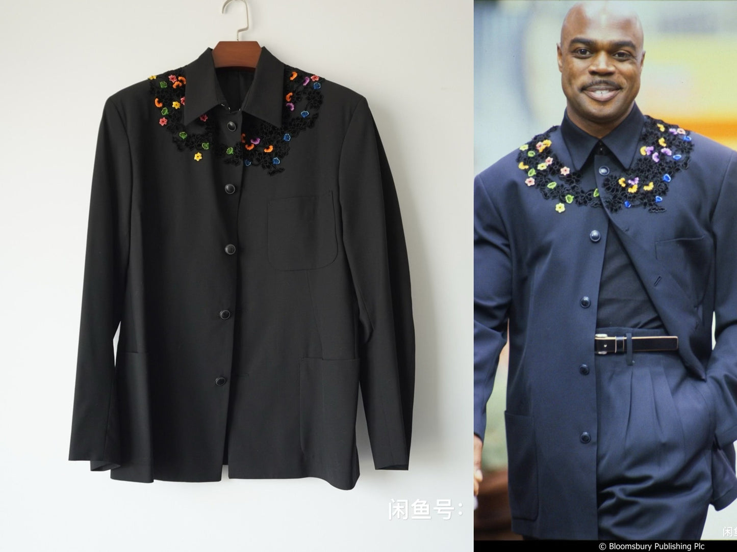 handmade floral velvet embroidered jacket