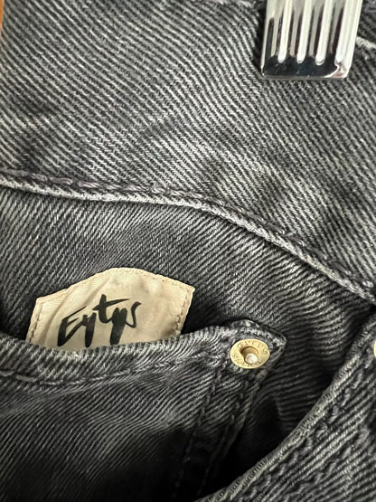 oversized gray-black vintage denim pants