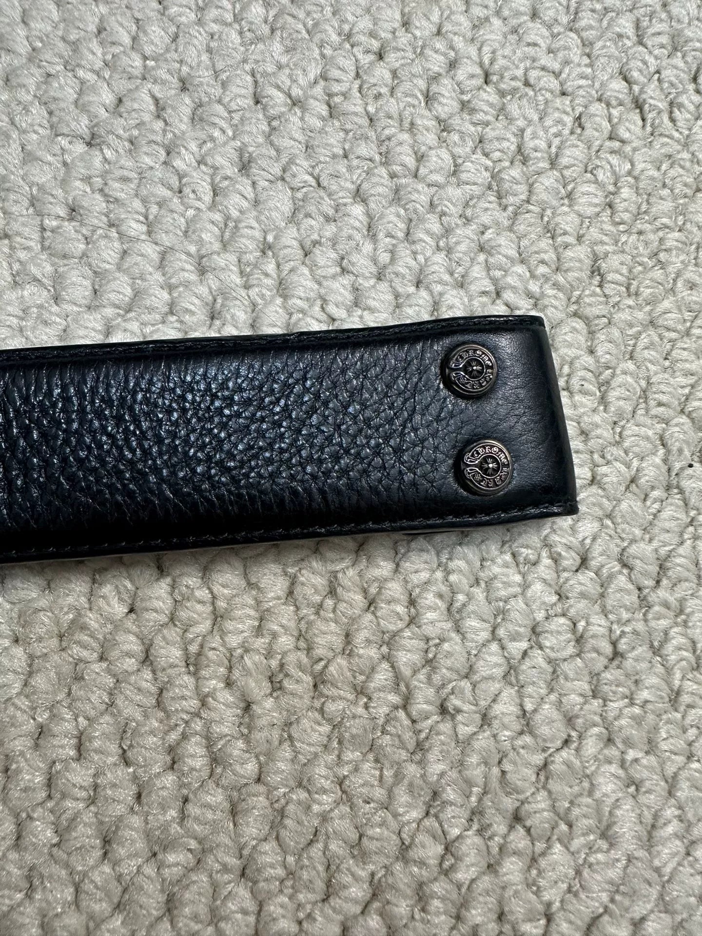 Chrome Hearts Classic Black Leather Belt 36