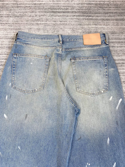 Acne Studios Blue Ink Splash Baggy Jeans