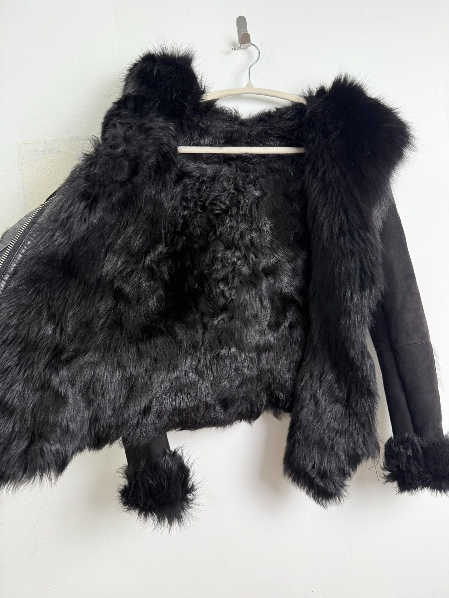 vintage irregular patchwork leather jacket