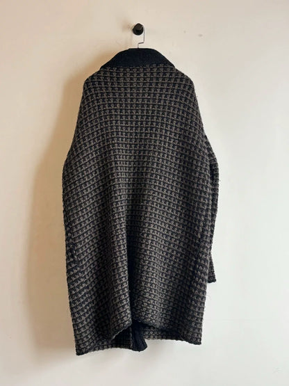 handcrafted wool long coat by Dries Van Noten