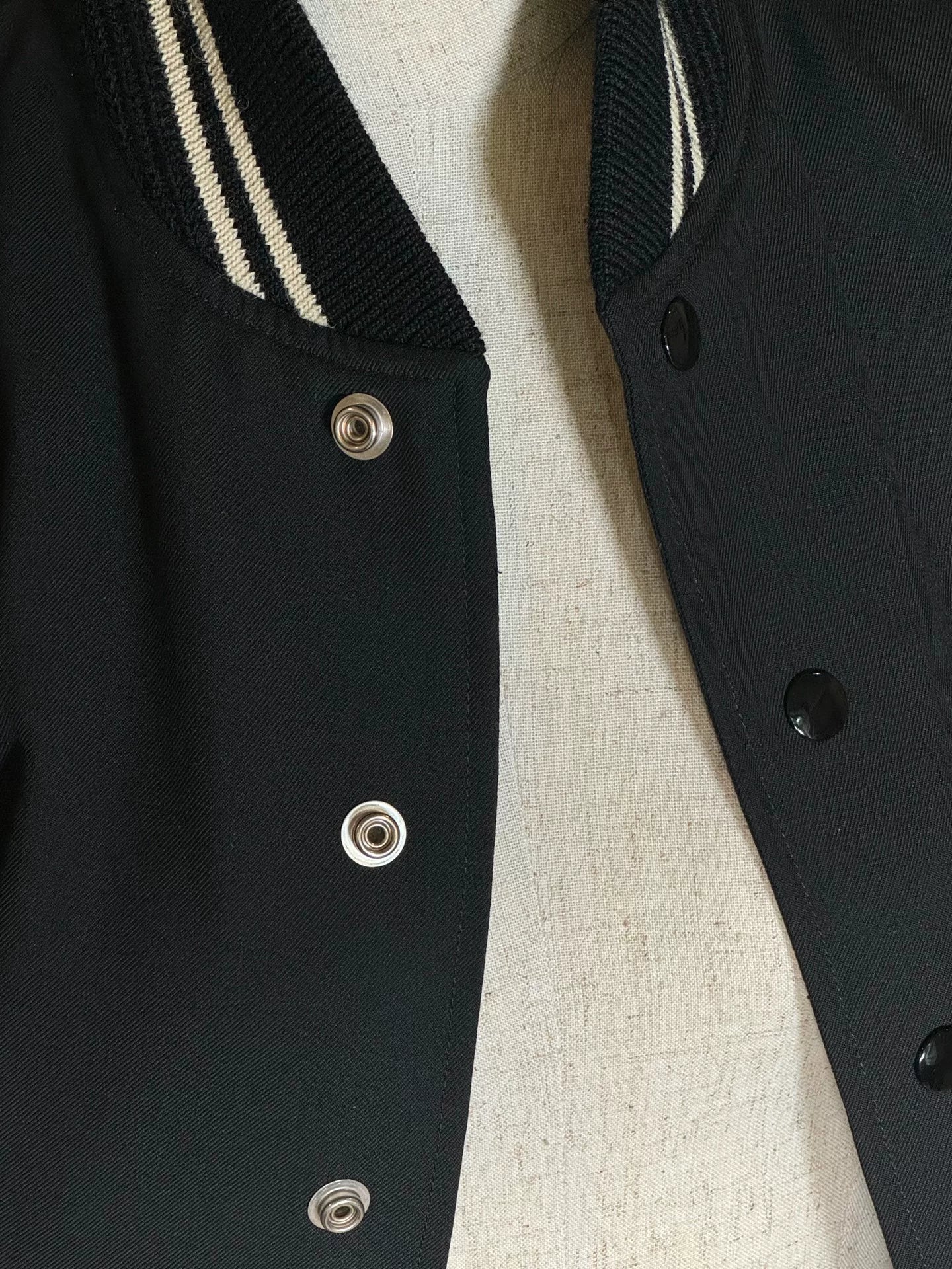 Saint Laurent SLP Black Varsity Jacket