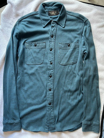 RRL Blue-Black Check Long-Sleeve Shirt S