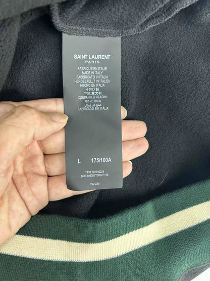 Saint Laurent Dark Gray Logo Hoodie