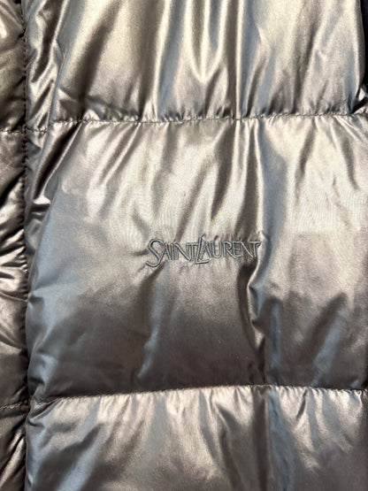 saint laurent black teddy collar puffer jacket