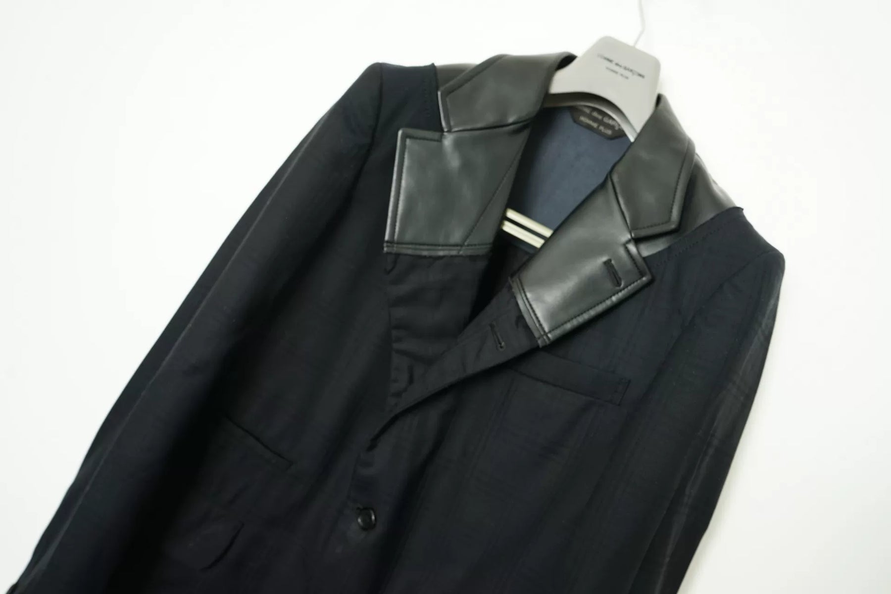 Comme des Garcons Leather Collar Spliced Blazer