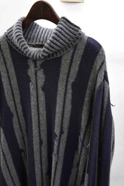 Ziggy Chen A/W 2016 Distressed Stripe Cashmere Sweater