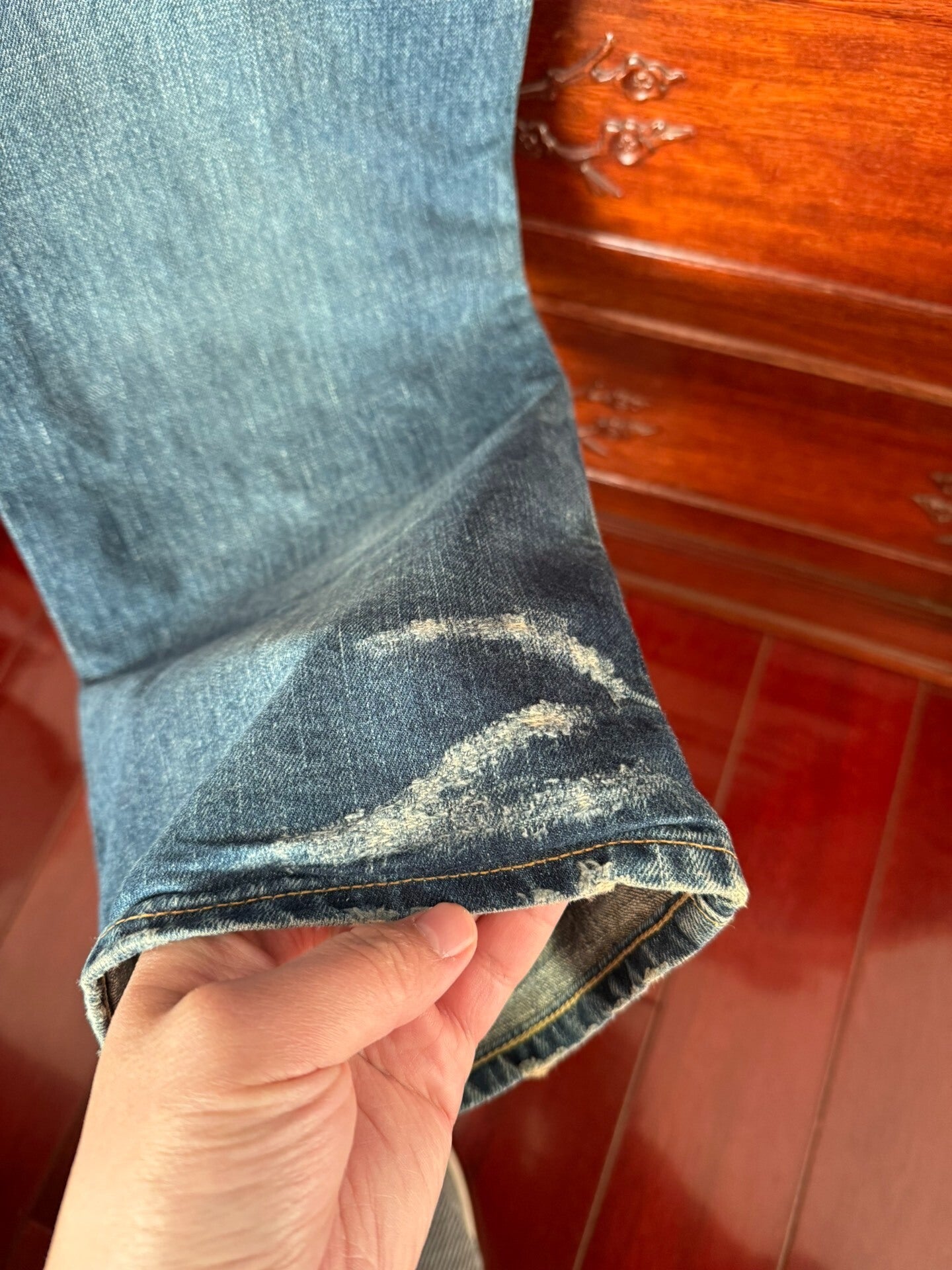 PRPS Men's Straight Leg Distressed Jeans