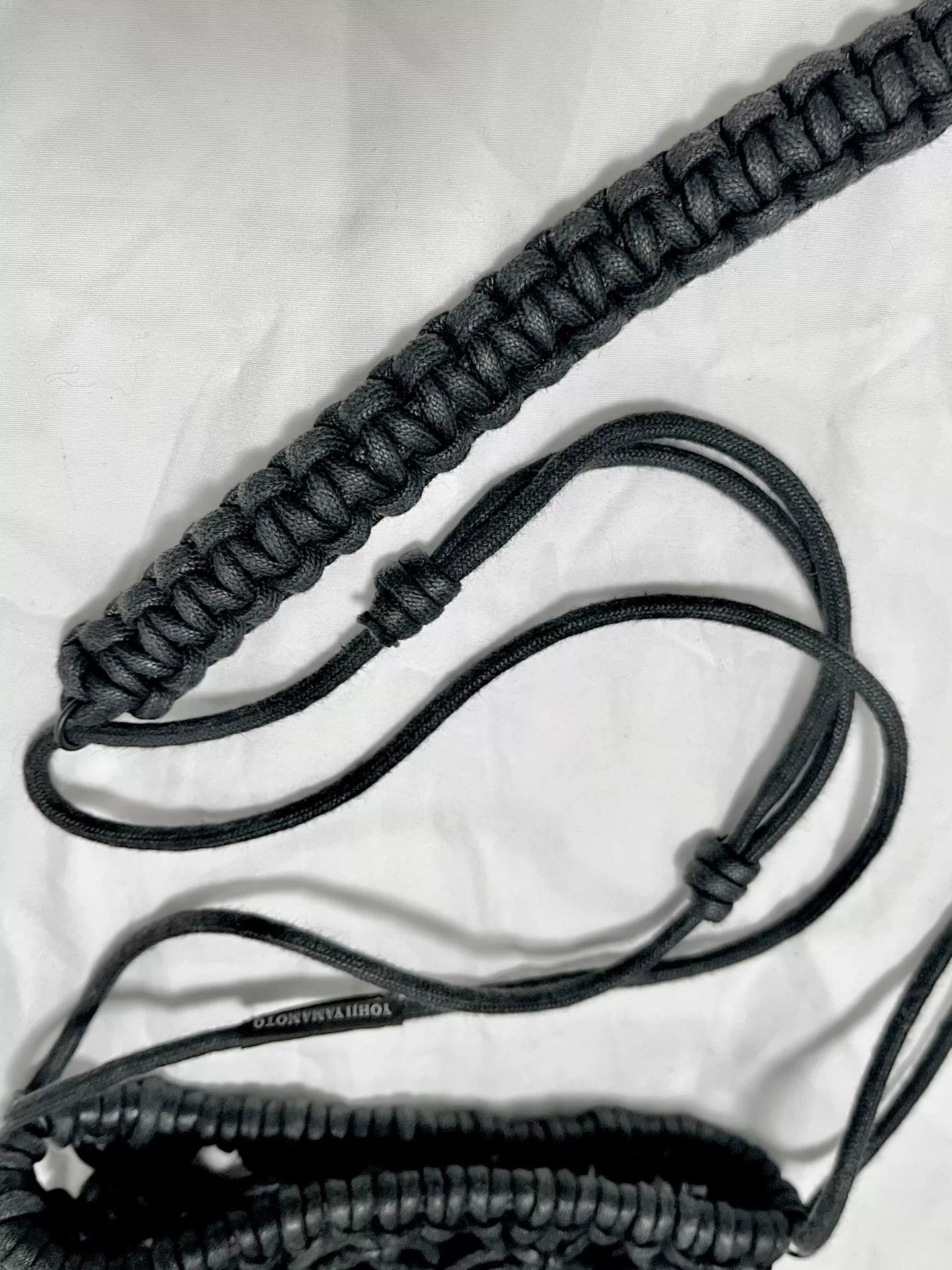 Yohji Yamamoto Leather Cord Woven Tassel Bag