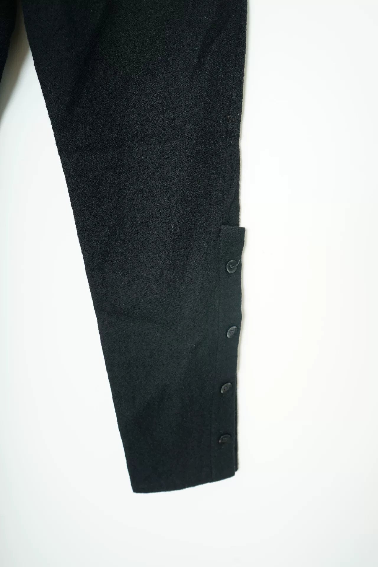 Yohji Yamamoto Button Slim Wool Military Pants
