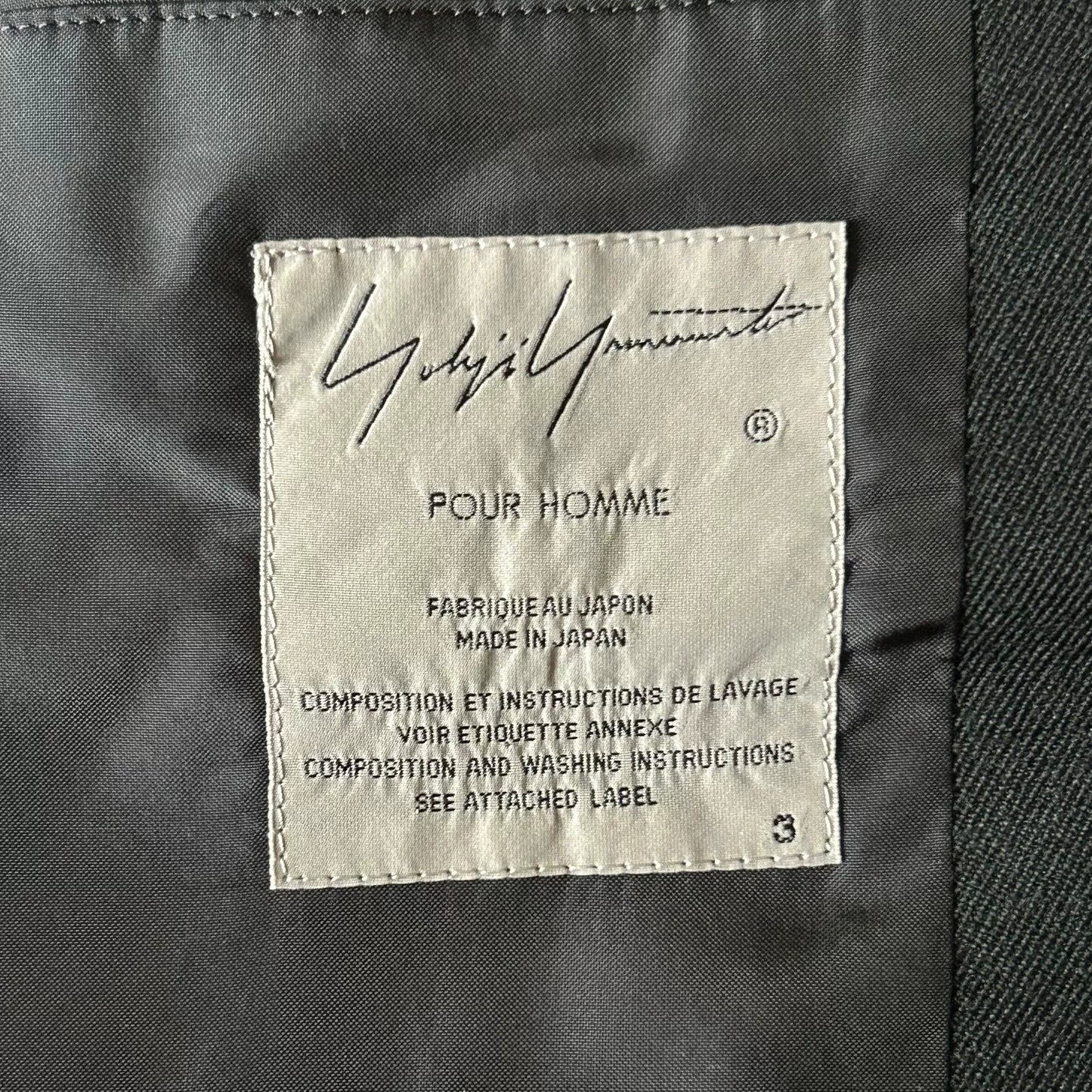 Yohji Yamamoto Black Pocket Zipper Suit