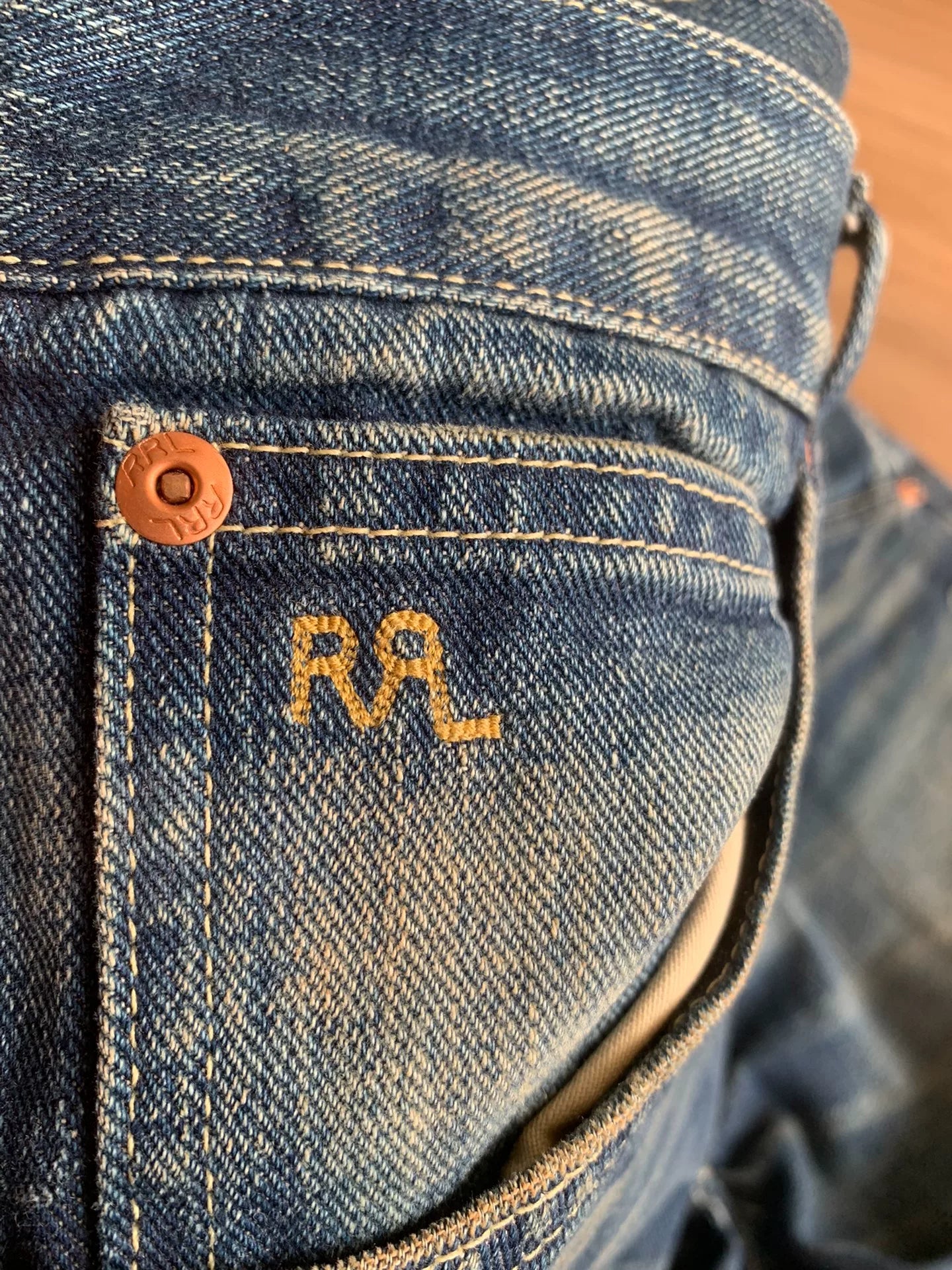 RRL Ralph Lauren Slim Fit Distressed Jeans