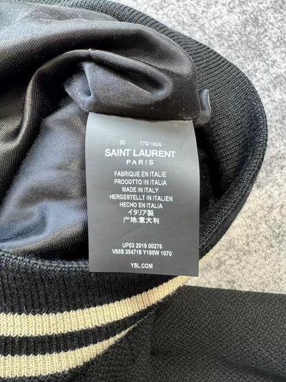 Saint Laurent Black White Varsity Jacket